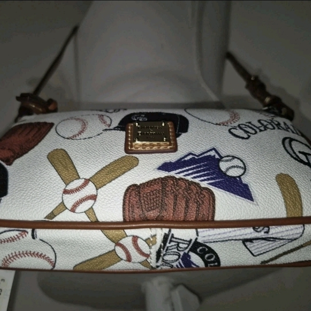 Dooney & Bourke White Baseball Print Crossbody Bag - Picture 8 of 15